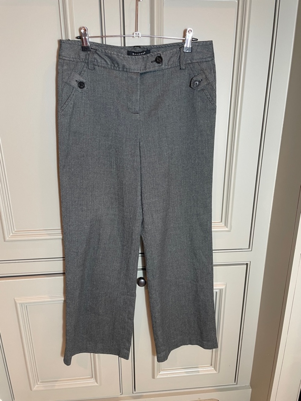 Sandro Paris Luxury Tailored Straight Leg Trousers Quiet Luxury IYKYK